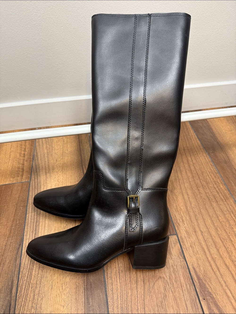 Franco Sarto Black Leather Boots (5.5)